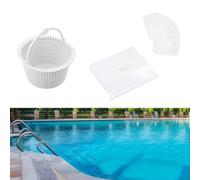 LVYXON Kit de cesta de skimmer de piscina SPX1091C SPX1091K1 con puertas de vertedero y bolsas de filtro, compatible con Hayward SP1091LX SP1091WM, juego de 12 piezas color blanco