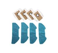LVYXON Kit de trapeador y bolsas de polvo de repuesto para aspiradora robot Redkey R10, paquete de 4 almohadillas de microfibra + 4 bolsas de colección sin obstrucciones, sellado fuerte que atrapa la