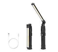 LVYXON Luz de trabajo LED recargable de 1500 lúmenes con soporte ajustable de 360° y base magnética para uso manos libres, pantalla digital de batería, 7 modos de iluminación