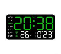 LVYXON Reloj de pared digital LED con alarma, temperatura, visualización de fecha y semana, activado por voz, ahorro de luz diurna e interruptor °F/°C, alimentado por USB u operado para el hogar y la