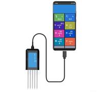 LVYXON Sensor USB de suelo para NPK pH temperatura humedad - IP68 impermeable para jardín agrícola probador con sonda de acero inoxidable para plantas de interior y exterior camas de verduras (A)