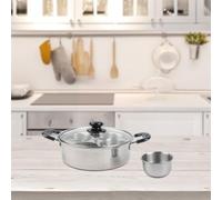 LVYXON Vaporizador de acero inoxidable grueso para huevos y mini pasteles, sartén escalfadora de huevos de 20 cm, cesta de vapor de 4 tazas para uso doméstico y cocina