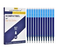 LVZONGXIN Nuevas recargas de repuesto borrables compatibles con Pilot FriXion Ball & Clicker, 0,7 mm [juego de 12], recarga de rollerball. Longitud de escritura de 400 m.