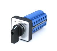 LW26-20 Interruptor de leva de 6 fases, 20 A, 660 V - Selector ON-OFF-ON con 24 terminales for montaje en panel(ON OFF ON 48x48mm)