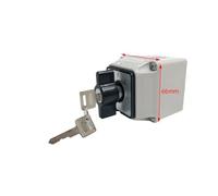 LW26-20MS Key Cam Switch With Protective Box Three Positions ON-OFF-ON Rotary Changeover Silver YMW26-20A(1P 4Terminals)
