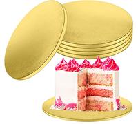 LWAIX Base Tartas Redonda 30cm 12mm Base de Cartón Tableros para Tartas para Bodas Fiestas de Cumpleaños Decoración de Pasteles 5PCS (Oro)
