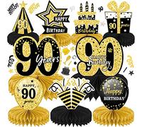 LWAIX Decoraciones de Cumpleaños 10pcs 90 Centros de Mesa de Panal Decoraciones para Fiestas para CumpleañOs Suministros Decoración (90 años)