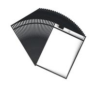 Lwaviwer 30 soportes para boletos de trabajo, bolsillos de borrado en seco, 10 x 14 pulgadas, negro, fundas de plástico reutilizables para papel, soportes transparentes para boletos de tienda