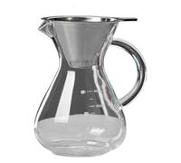 Lwaviwer Cafetera de vidrio con filtro, de alta temperatura, para café expreso, escala graduada, servidor de café de 600 ml