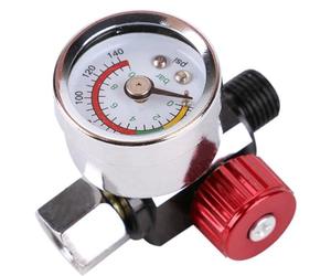 Lwaviwer Regulador de presión de aire de alto flujo con instrumento, válvula de control de flujo de aire de 0-140 PSI es adecuada para herramientas neumáticas