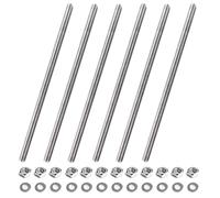 LWCUSNJ 6 varillas M4 x 100 mm totalmente roscadas, paso de rosca M4-0.7 mm, varillas de rosca de acero inoxidable 304, con tuercas y arandela plana, para abrazaderas, perchas y pernos en U (M4 x 100