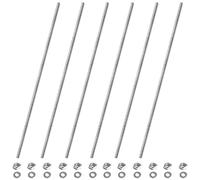 LWCUSNJ 6 varillas totalmente roscadas M5 x 200 mm, paso de rosca M5-0,8 mm, varillas de rosca de acero inoxidable 304, con tuercas y arandela plana, para abrazaderas, perchas y pernos en U (M5 x 200