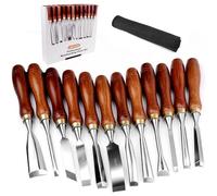 LWCUSNJ Juego de 12 cinceles para carpintería CR-V 60 cuchillas de acero con estuche para principiantes y profesionales