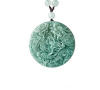 LWDXQQTX Adornos de jade de fénix, colgante de jade en forma de dragón, collar con colgante de oración zen, joyería de buena suerte, regalo de buena suerte (cuentas redondas (f))