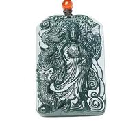 LWDXQQTX Adornos de jade de fénix, colgante de jade en forma de dragón, collar con colgante de oración zen, joyería de buena suerte, regalo (ordinario (a))