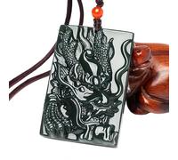 LWDXQQTX Adornos de jade de fénix, colgante de jade en forma de dragón, collar con colgante de oración zen, joyería de buena suerte, regalo (ordinario (c))