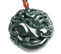 LWDXQQTX Adornos de jade de fénix, colgante de jade en forma de dragón, collar con colgante de oración zen, joyería de buena suerte, regalo de buena suerte (dieciocho arhats)