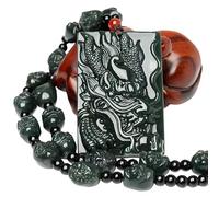 LWDXQQTX Adornos de jade de fénix, colgante de jade en forma de dragón, collar con colgante de oración zen, joyería de buena suerte, regalo (Arhats(e))