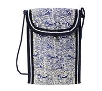 LWDXQQTX Bolso cruzado con patrón de fénix, bolso bordado para teléfono móvil, accesorios de disfraz de festival histórico (azul)