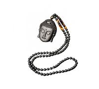 LWDXQQTX - Collar con colgante budista, cadena de collar de Buda de estilo chino, protección tallada a mano, buena fortuna decorativa, Pequeño, Obsidiana, Obsidiana