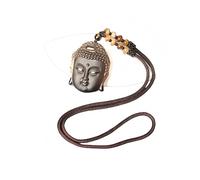 LWDXQQTX Collar con colgante budista, estilo chino, cadena de Buda, tallada a mano, protección decorativa de buena fortuna, Pequeño, Obsidiana, Obsidiana