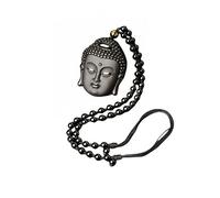 LWDXQQTX Collar con colgante budista, estilo chino, cadena de Buda, tallada a mano, protección decorativa de buena fortuna, Small, Obsidiana, Obsidiana