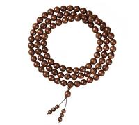 LWDXQQTX Pulsera de Madera de Sándalo Natural, Cuentas Budistas de Buena Fortuna, Regalo de Meditación y Oración, Pequeño, Madera, Ámbar