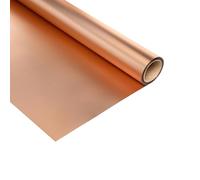 LWFyyds Papel de regalo metálico, papel mate de color sólido, perfecto para bodas, cumpleaños, flores, Navidad, baby shower, 22.8 pulgadas x 44.6 pies, cobre y dorado