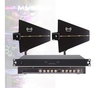 LwiftGal Sistemas De DistribucióN De EnergíA De Antena UHF, Amplificador De SeñAl De MicróFono InaláMbrico, con 2 Paletas De Antena, Rango De Frecuencia De 450-950 MHz 8Input