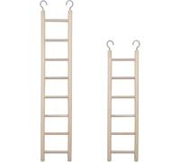 LWINGFLYER Birdie Basics - Juego de 2 escaleras de madera para pájaros, adecuadas para periquitos, periquitos (6 escalones y 8 escalones)