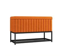 LWJSOCP Banco de Terciopelo para Guardar Zapatos con Estante metálico Organizador, Asiento y Perchero Modernos para recibidor, 80x47x35cm
