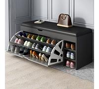 LWJSOCP Banco Zapatero con cajón para recibidor y Pasillo. Cajón Plegable. Asiento tapizado de Madera. Elegante y Funcional para Zapatos y Accesorios.