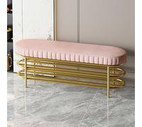 LWJSOCP Banco Zapatero de Metal Dorado con Almacenamiento, Zapatero de Entrada de 2 Niveles y Asiento para Pasillo, Elegante Banco Estrecho para Sala de Estar. Soluciones de optimización y Ahorro de