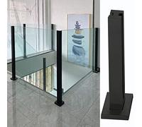 LWJSOCP Barandilla y pasamanos de Escalera Cuadrados de Acero Inoxidable 304 de Alta Resistencia para balcón/terraza, Uso Interior/Exterior, Poste Final Negro, 109 cm de Altura, solución de balaustr