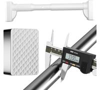 LWJSOCP Barra para Cortina sin taladrar, telescópica de 40-500 cm, con Abrazadera, de Acero Inoxidable de Ø33 mm, Extensible para baño y Armario, Color Blanco (160-250 cm).