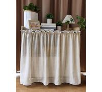 LWJSOCP Cortina Retro para Estante de Cocina - Diseño Plisado para Debajo del Fregadero, lavavajillas, Escritorio o cafetería. Tela de Lino de 120 cm (47 Pulgadas) / 150 cm (59 Pulgadas) de Ancho. D