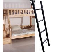 LWJSOCP Escaleras de Repuesto de Metal Antideslizantes de 114, 130, 140 y 150 cm con Ganchos para litera de 3, 4 o 5 peldaños, universales para Interiores de dormitorios, Color Negro (Tama