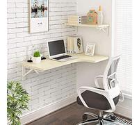 LWJSOCP Escritorio de Esquina Plegable de Pared, Mesa de Estudio de Madera, Mesa de Cocina Que Ahorra Espacio, estación de Trabajo Auxiliar con Doble Soporte para Oficina en casa, Escritor