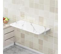 LWJSOCP Escritorio Plegable de Pared, Mesa con diseño de Piedra Blanca Que Ahorra Espacio para Cocina y Manualidades, 100x30cm, estación de Trabajo Elegante y Funcional.