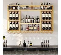 LWJSOCP Estante de Pared LED para vinos y licores con Soporte para Copas, estantes de Madera para Cocina, Sala de Estar, decoración del hogar, restaurantes y Bares. Diseño Moderno para un