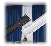 LWJSOCP Juego de rieles Dobles ultrafinos para Cortinas, Montaje en Techo, rieles de Aluminio para Sala de Estar y Dormitorio, Gran Capacidad de Carga, 130 cm, Color Negro, solución para Separar amb