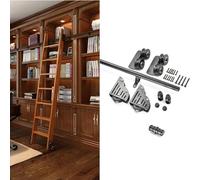LWJSOCP Kit de extensión para Escalera de Biblioteca, de 1 a 8 Metros (3,3 a 26,2 pies), con rieles móviles de Tubo de Acero Redondo y Ruedas en la Parte Inferior, Accesorio para Bricolaje (Escalera