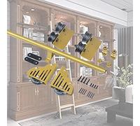 LWJSOCP Kit de herrajes para Escalera rodante - Sistema de riel Redondo Deslizante para un fácil Acceso - Ideal para el hogar, Interiores y Espacios Tipo Loft.
