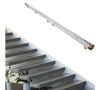 LWJSOCP Kit de pasamanos de acrílico Transparente para escaleras - Barandilla de Cristal Antideslizante con Soportes Dorados. Disponible en Longitudes de 0,9 m a 6 m. Ideal para escaleras Modernas y