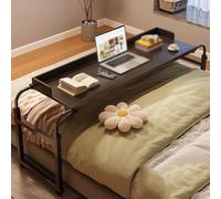 LWJSOCP Mesa de Cama Ajustable con Ruedas, Escritorio móvil Cruzado para Cama tamaño King, Mesa de Cama Ajustable en Altura para un Uso fácil en Cualquier Lugar.