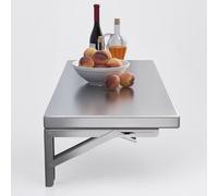 LWJSOCP Mesa Plegable de Pared de Acero Inoxidable, Ahorra Espacio, Mesa de Comedor para Cocina, Escritorio Compacto para Habitaciones pequeñas, Escritorio Flotante para computadora con so