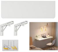 LWJSOCP Mesa Plegable de Pared para Espacios pequeños, Color Blanco, 120 x 24 cm, Ideal para Comedor, Trabajo o Bar.