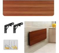 LWJSOCP Mesa Plegable Flotante de Pared para Espacios pequeños, de Nogal, 100 x 24 cm, Mesa de Comedor Plegable, Banco de Trabajo Colgante, Barra, Escritorio de computadora.