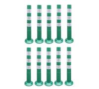 LWJSOCP Postes de Barrera de tráfico de Acero, bolardos de Seguridad, Juego de 10, Verde y Blanco, barreras de estacionamiento duraderas, Seguridad en Obras de construcción, Conos de Control de tráf