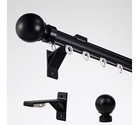 LWJSOCP Sistema de rieles para Cortinas de Alta Resistencia, riel de Pared con Rodillos silenciosos para Sala de Estar, Dormitorio, Ducha y Oficina, Color Negro, 3,1 m (10,17 pies) - Solución de Des